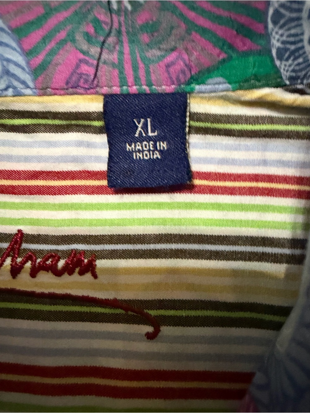Robert Graham Purple Multi Floral-Geo Print Button-Down Shirt - Picture 3 of 4